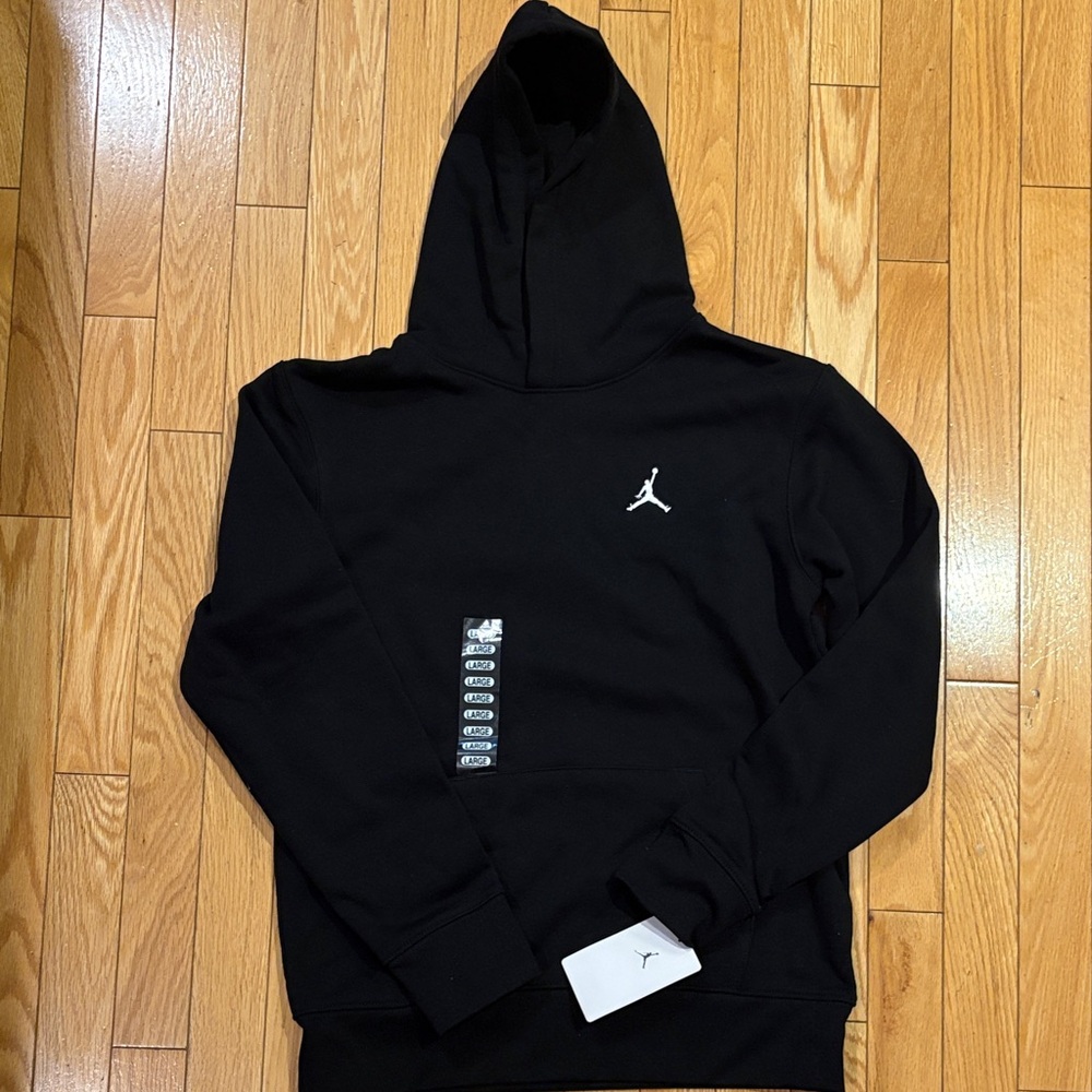 Nike Jordan Black Pullover Hoodie with White Jumpman brand new with tags